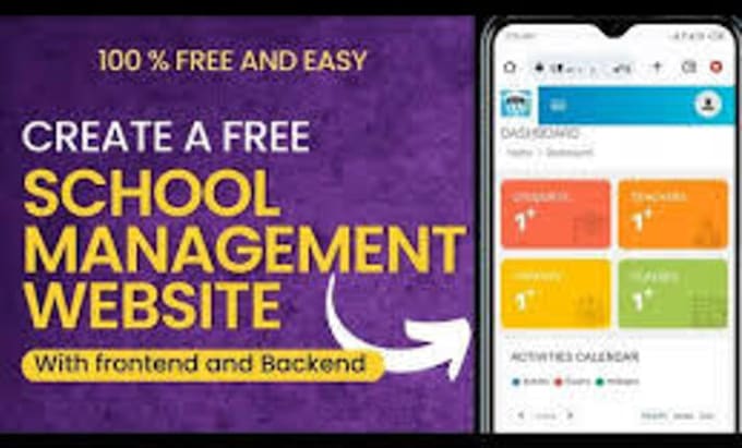 design school website with event calendar result management and parent portal