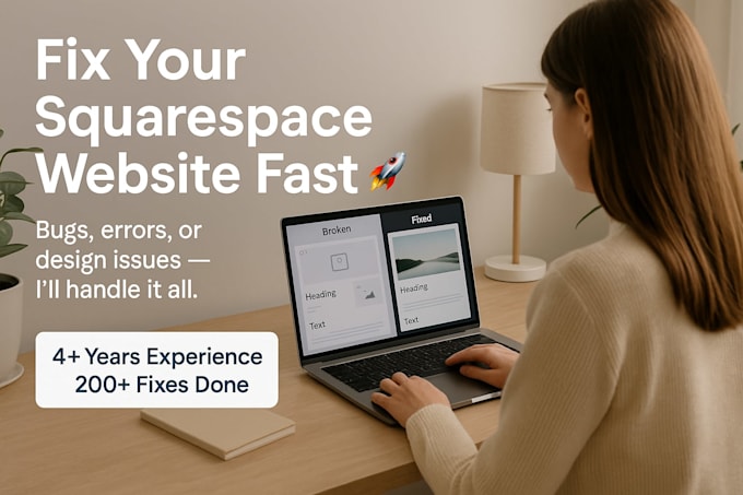 fix any squarespace website issue, bug, or design problem fast