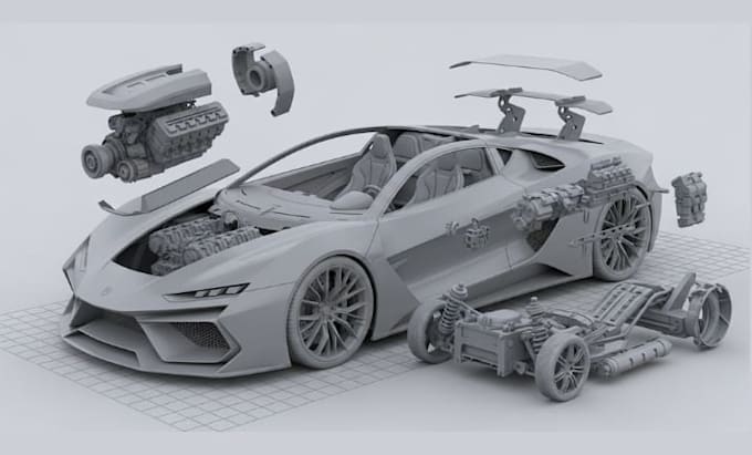 do 3d car modeling, car rendering, car design, fivem car model for 3d printing