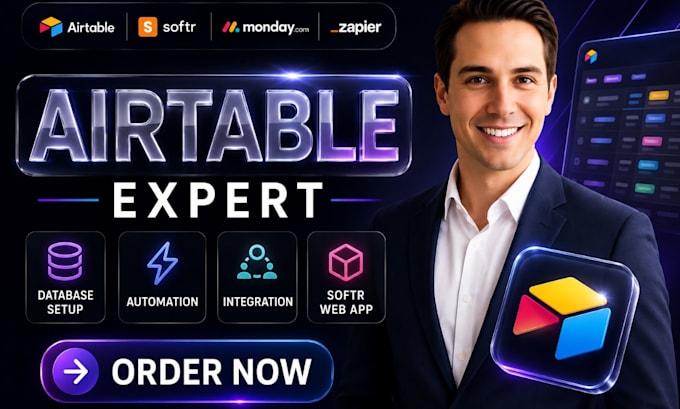 be your airtable expert for airtable database, automation, and softr webapp