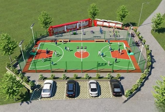 design 3d sports complexes and pickleball courts
