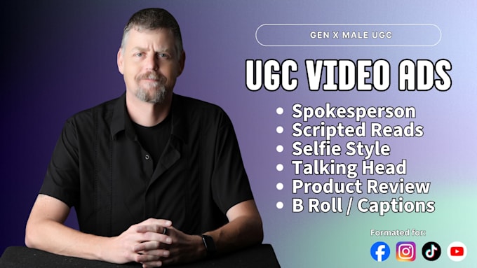 create mature gen x male ugc spokesperson videos for your brand