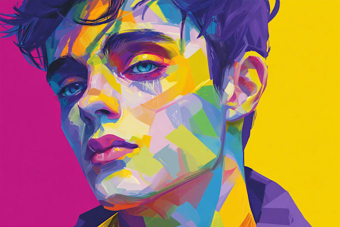 draw amazing colorful portrait illustration