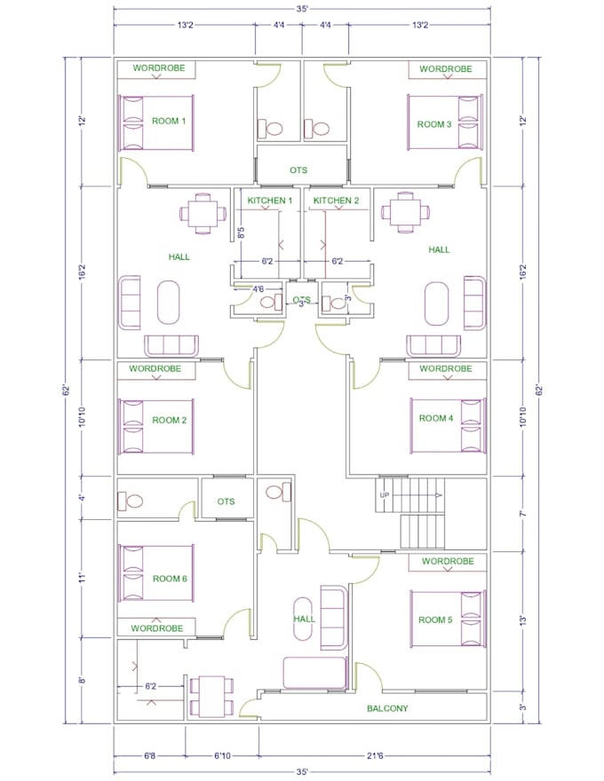 convert pdf blue print into 2d floor plan