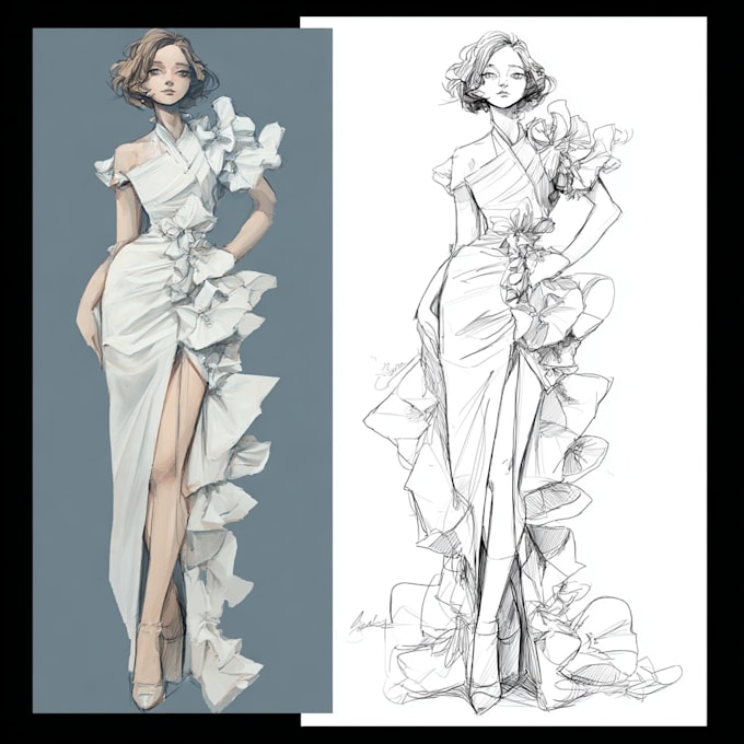 drawing fashion illustrations for designer presentations