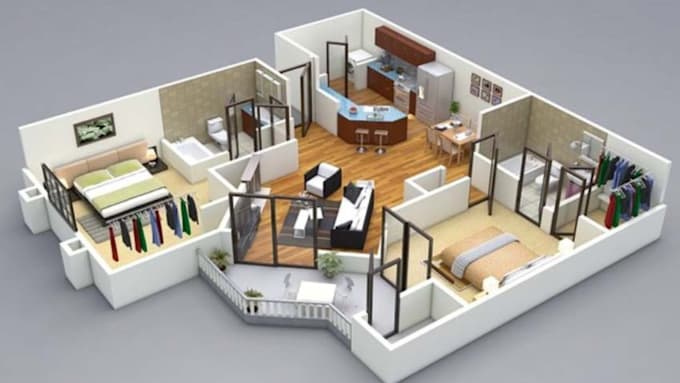 Create professional 3d floor plans, architectural, and interior designs ...