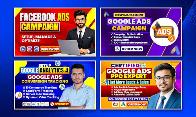 design a professional fiverr gig image, thumbnail, and web banner that converts