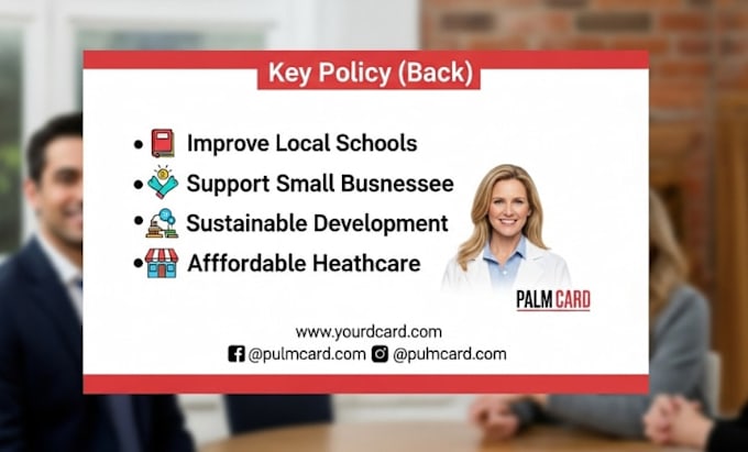 Design or redesign political campaign palm card, push card, and ...