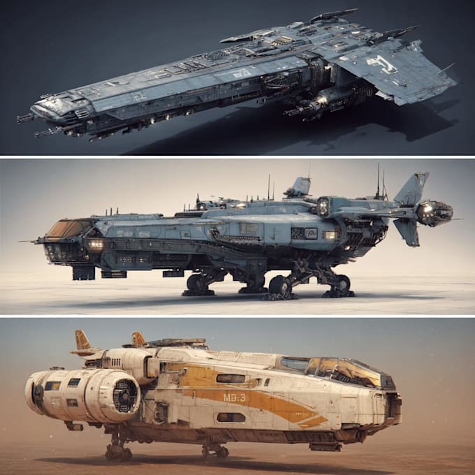 model hard surface scifi vehicles, spaceships