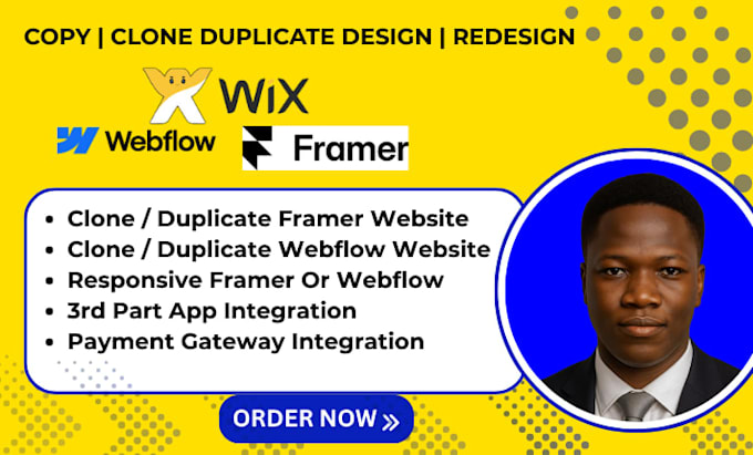 duplicate clone copy framer website wix webflow website design