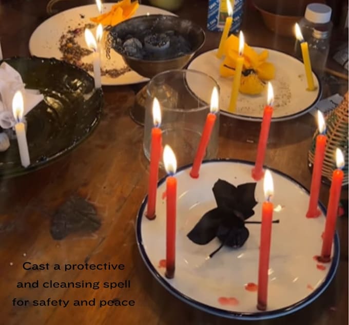 cast a protective and cleansing spell for safety and peace
