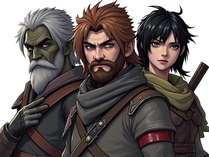 design and illustrate realistic characters
