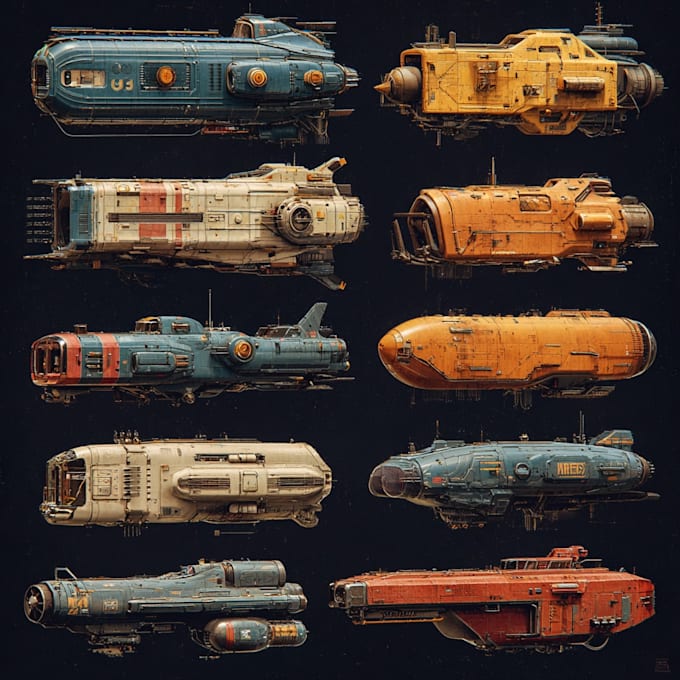 create spaceship concept art for you