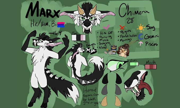 draw furry charcarter reference sheet anthro nsfw sfw ref sheet oc ref sheet
