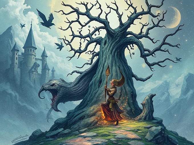 draw fantasy illustrations and covers