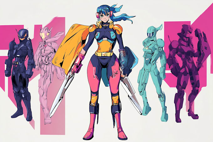 design anime character , cyberpunk character