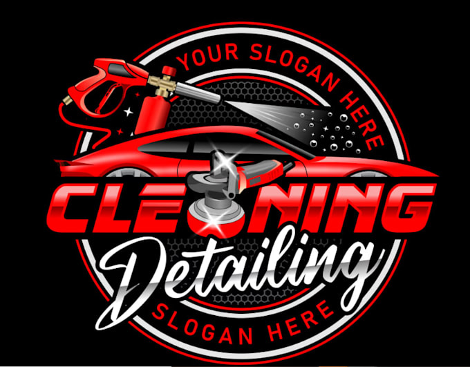 auto detailing and car wash logo design