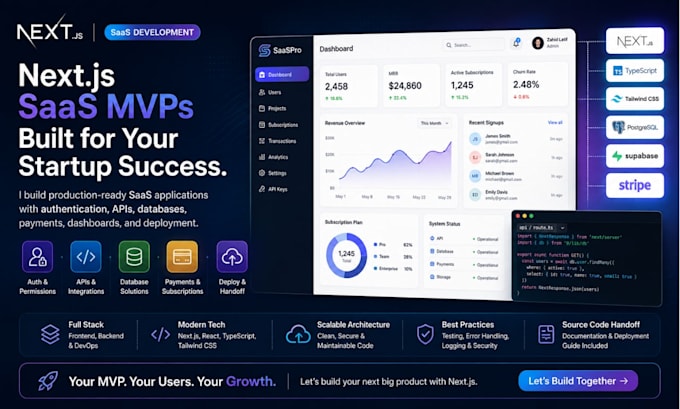 build your next js saas mvp with auth api and database