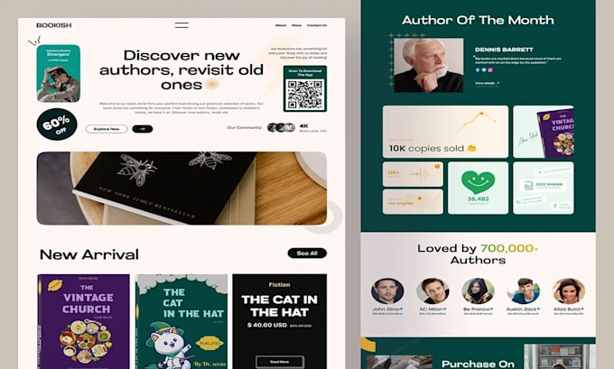 build a modern author website, book author website, ebook landing page website
