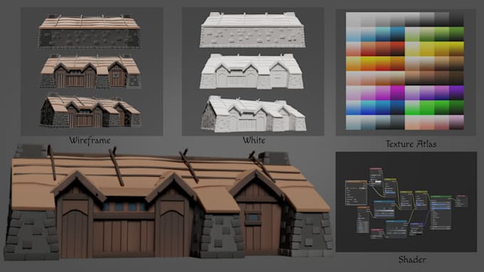 create low poly architectural assets in casual style