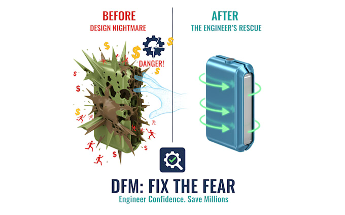 design precise injection mold for plastic and perform dfm for manufacturing
