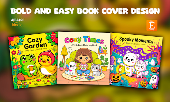 Design cozy bold and easy coloring book or pages for kids and adults by ...