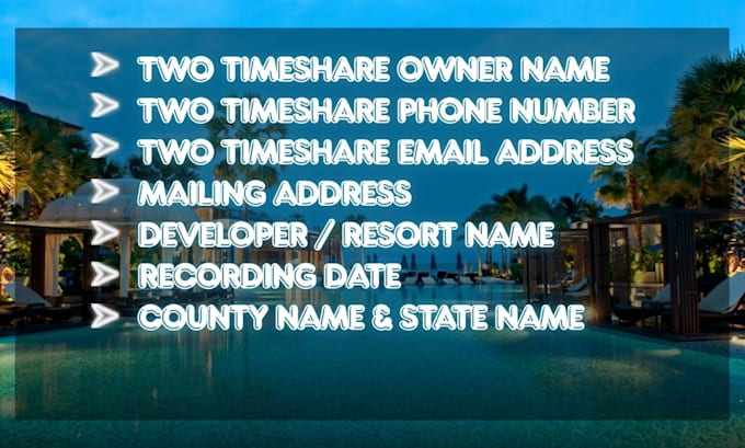 provide new timeshare owner leads