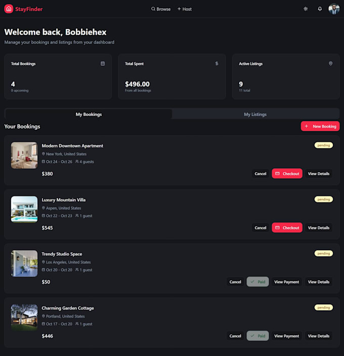 Build a modern airbnb style vacation rental web app with booking system ...