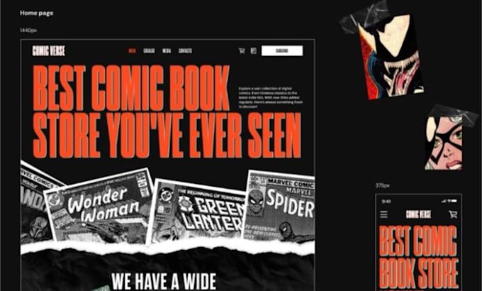 build squarespace comic book website, toy store website, bookstore website