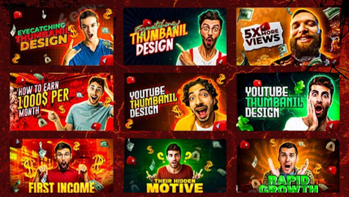 design eye catching and high CTR youtube thumbnails