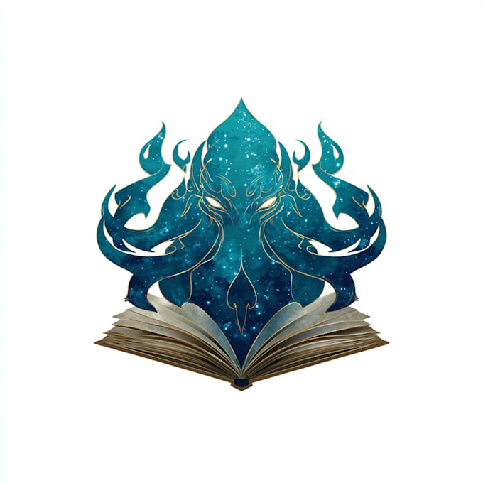 draw a unique fantasy book or novel series logo
