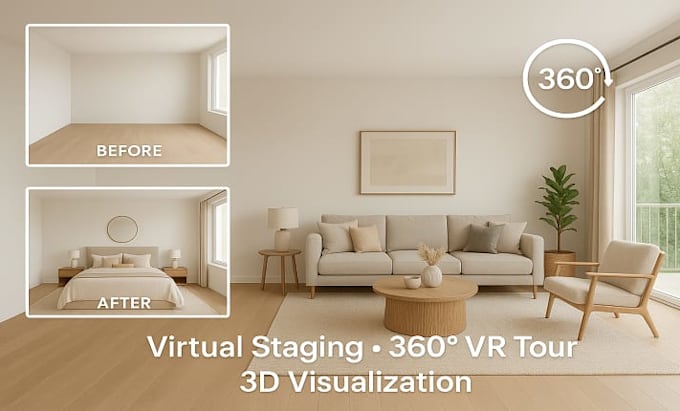 do virtual staging, 360 panoramic virtual staging, 3d  floor 360 render vr tour