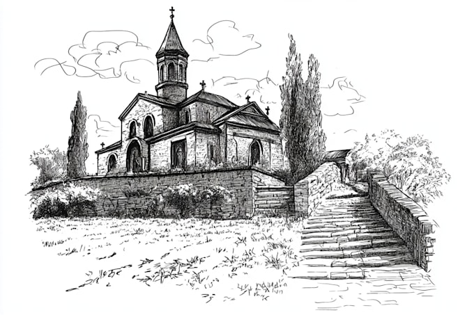 hand draw architecture and urban design sketches