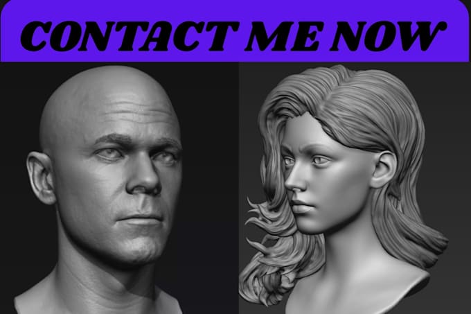 sculpt 3d model, 3d head bust, 3d head sculpting stl for 3d printing