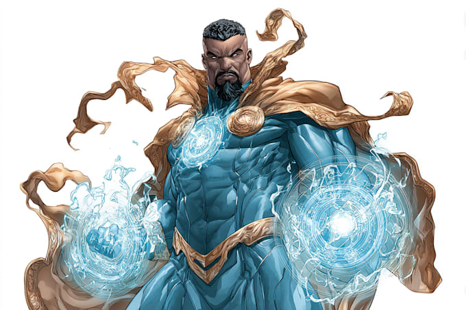 draw a into superhero comic cartoon