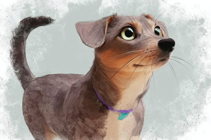 paint dog, cats, whatever pet portrait with watercolor