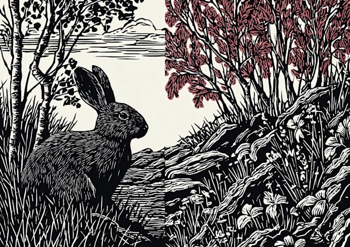 create a linocut illustration
