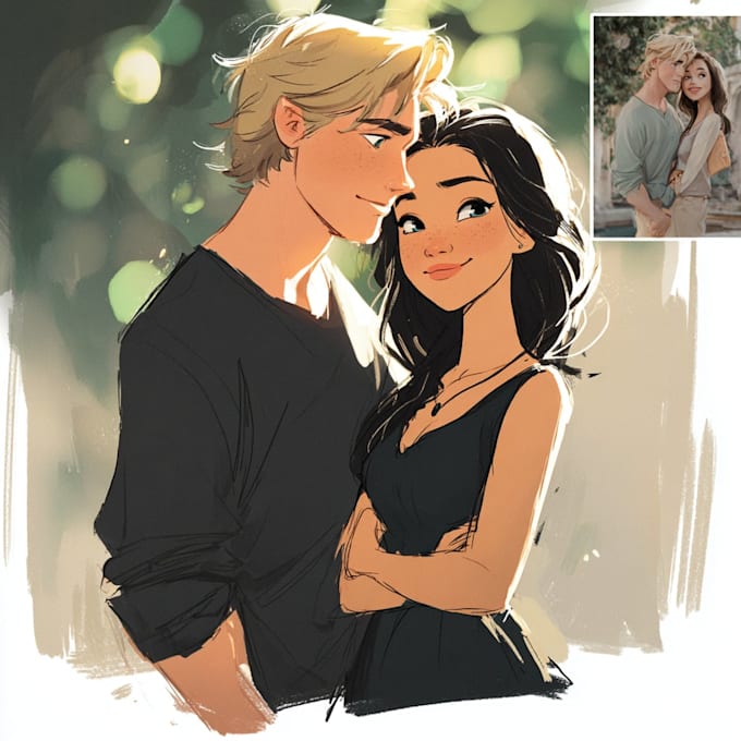 do cute disney cartoon portrait