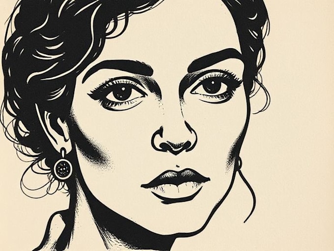 create a portrait print linocut