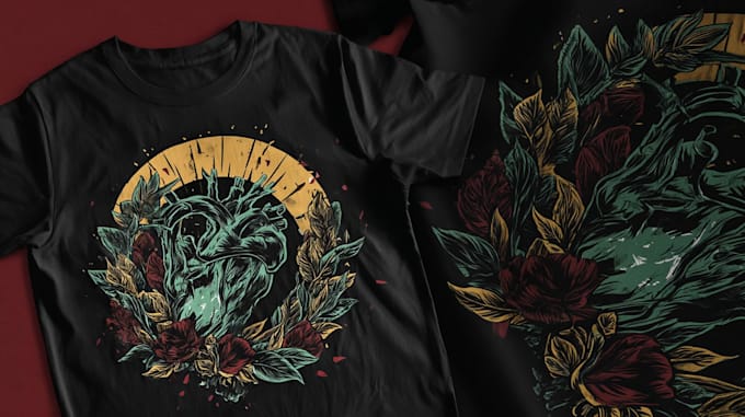 create professional illustrated t shirt artwork ready