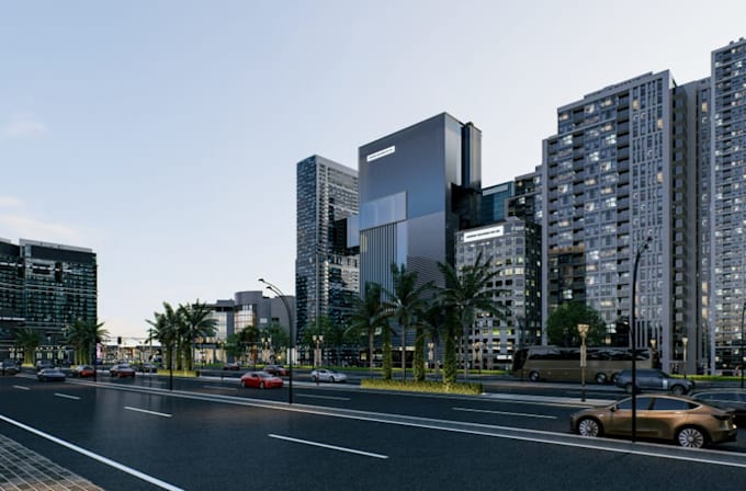 3d architectural cityscapes, modern skyscraper,3d exterior renderings,4k visuals