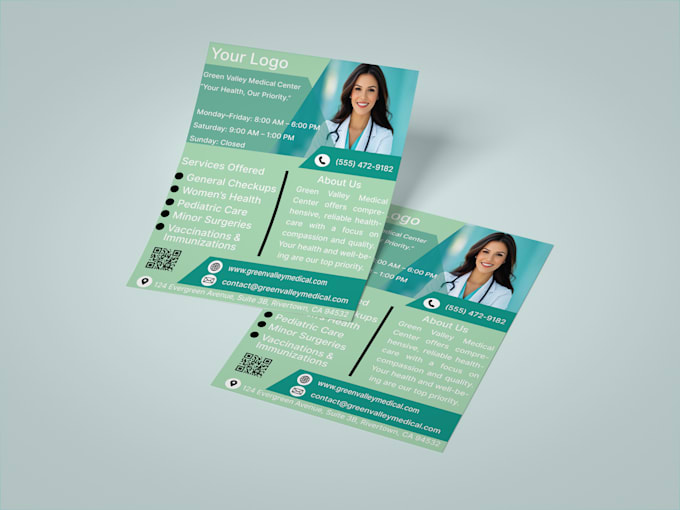 create modern medical, dental, and pharmacy flyer design