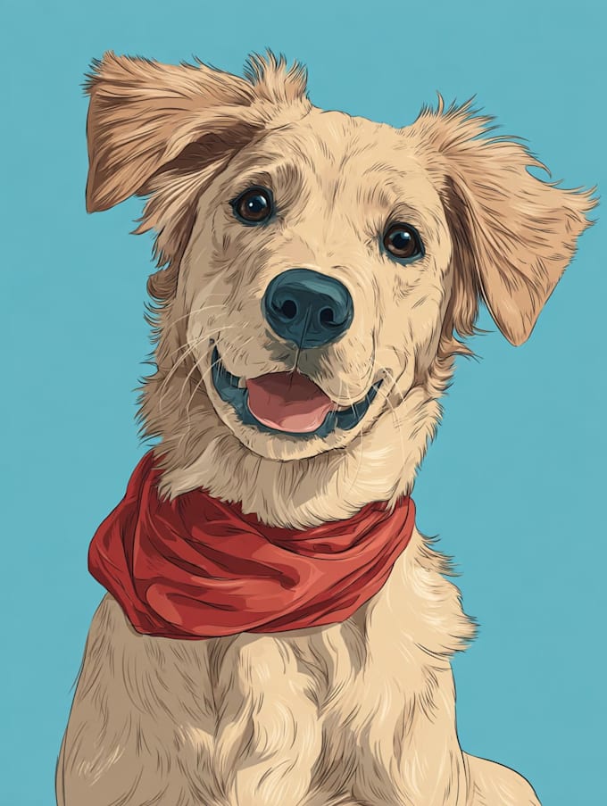make disney pets portrait illustration in disney style