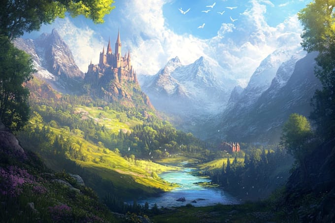 do fantasy landscapes and scenery art