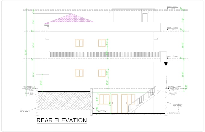 draw architectural floor plans, elevations, sections and 3d rendering