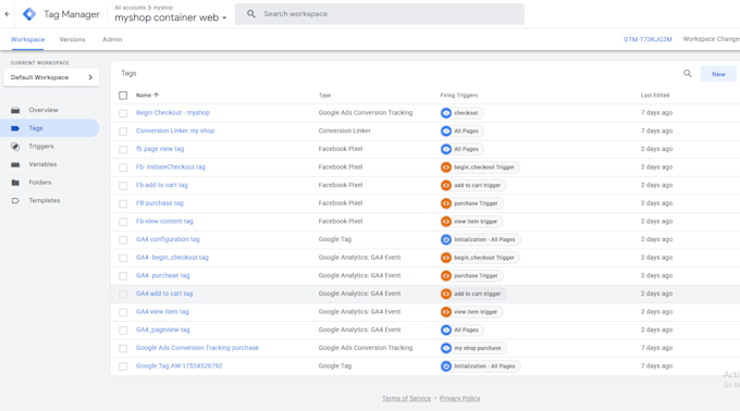 setup facebook pixel, conversion api, web analytics with gtm
