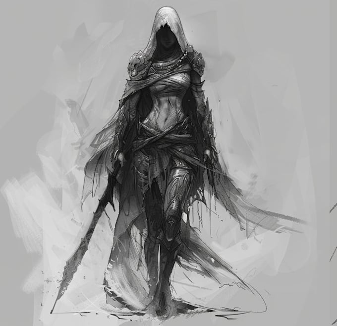 sketch fantasy character concept art