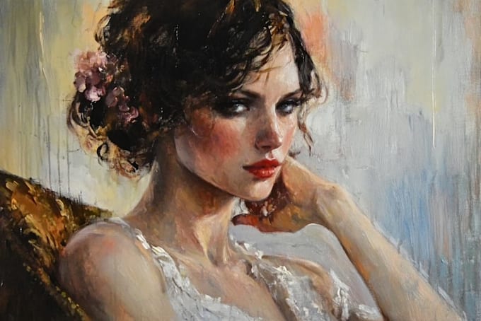 draw realistic digital oil portrait painting