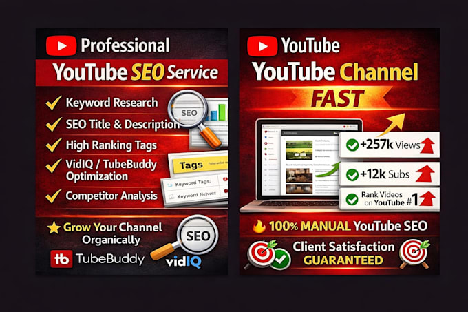 do complete youtube seo and channel  free audit