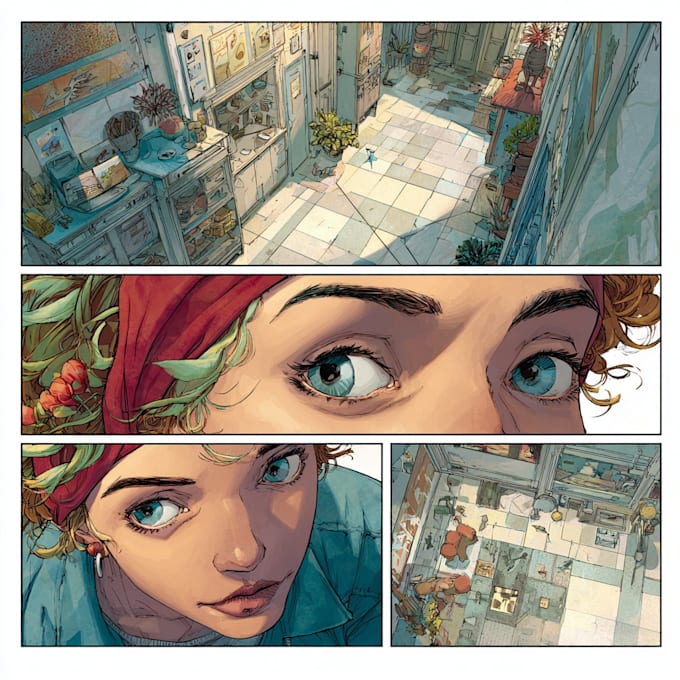 draw comic book illustration, comic illustration, comic book page, comic panel